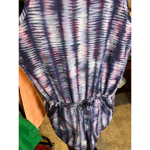 Athleta Girl Romper XXL 16 Purple Blue Tie Dye Sleeveless Active One Piece - Picture 3 of 5